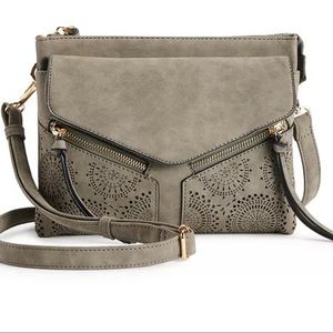 Violet Ray Leanna Gray Crossbody Envelope Style Front Pocket